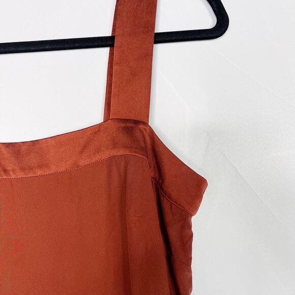 LK Bennett Silk Sally Sleeveless Blouse Tank Top US 4 Cinnamon Rust Orange - Picture 5 of 10